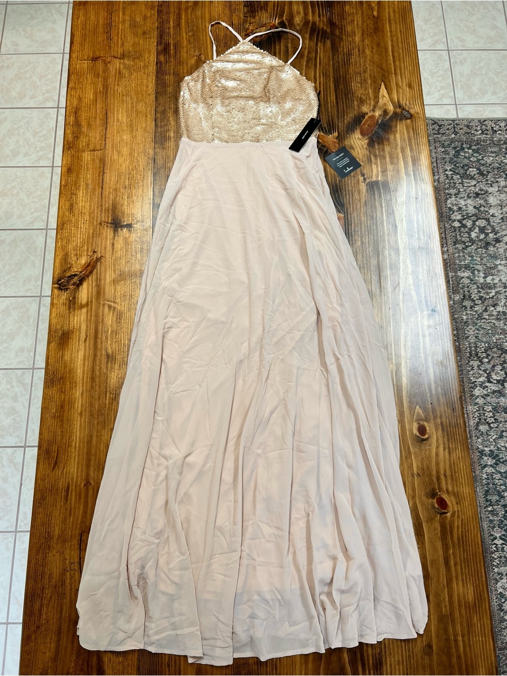 Lulus The Best Part Matte Gold Sequin Maxi Dress Size Medium - Picture 7 of 15